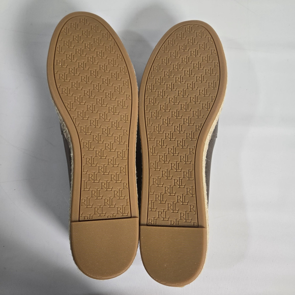 Lauren Ralph Lauren Cameryn Espadrille 9.5 Aged Gold Canvas LRL Flat NIB ($125) - Picture 10 of 14